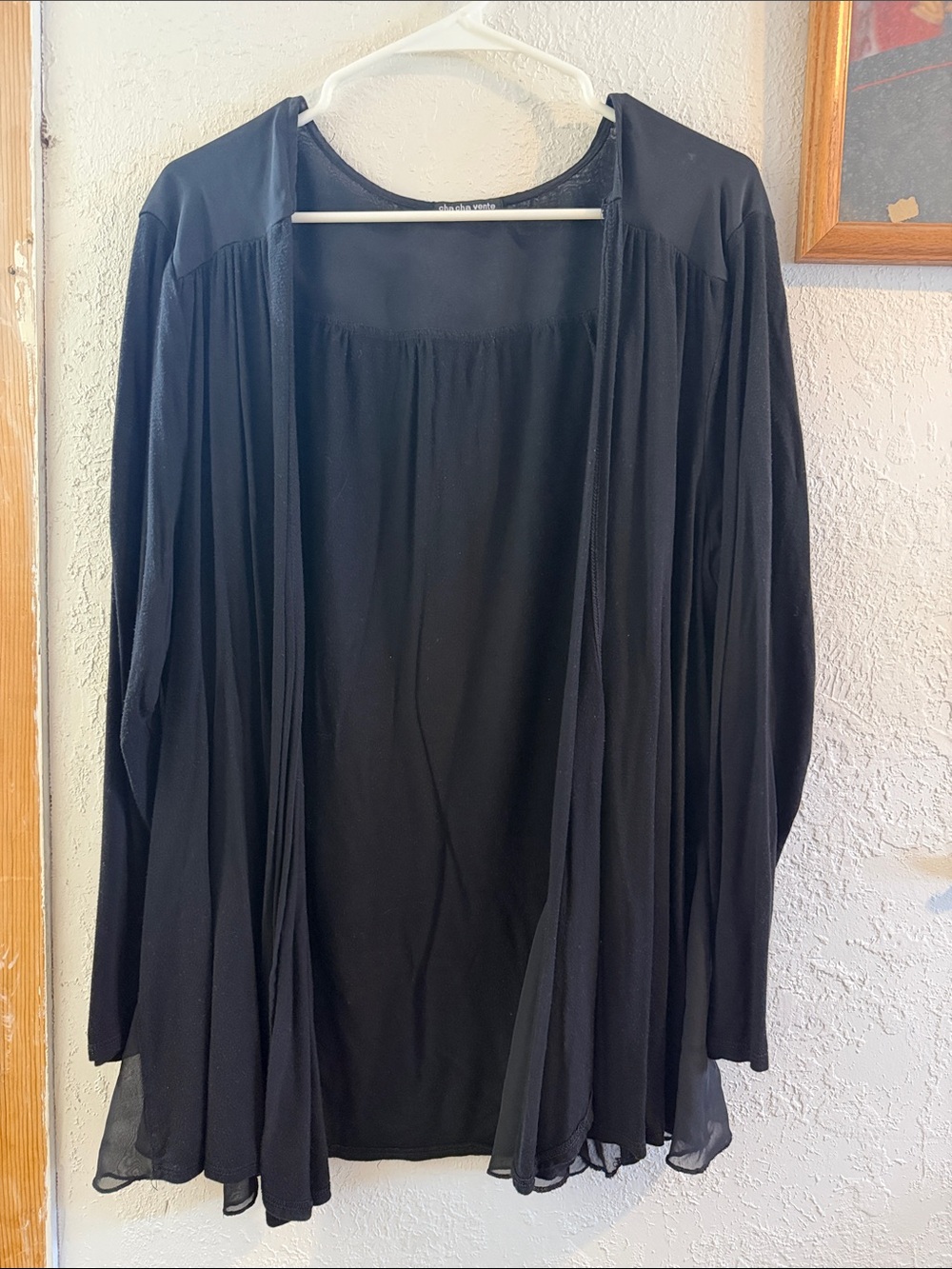 cha cha vente Black Basic Top